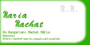 maria machat business card